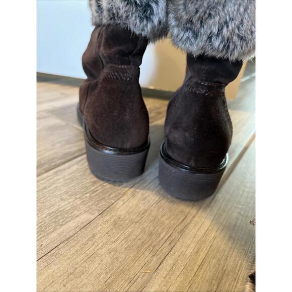 AQUATALIA “KATHY” BROWN SUEDE FAUX FUR BOOTS SIZE 9 RP $600 MADE IN ITALY GC! - Picture 8 of 11